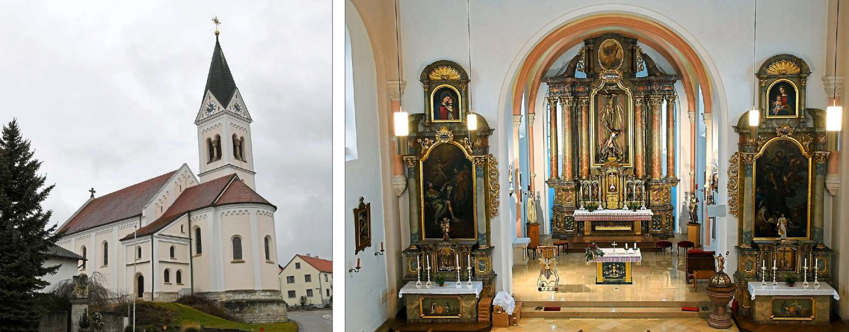 Außen wie innen ein Juwel: die Oberdollinger Pfarrkirche St. Georg, die heuer ihr 125-jähriges Bestehen feiern kann. Fotos: Vogl