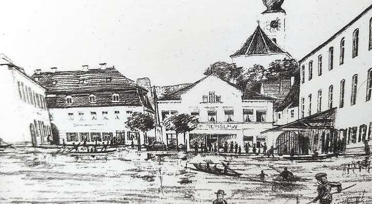 Das Gebäude des Stöttnerbräus hat viel erlebt und überstanden, zum Beispiel auch das Hochwasser von 1910 Foto: oh