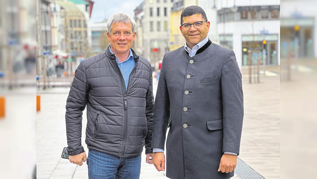 Citymarketing-Lenker Reginald Bukel und Verlags-Prokurist Thomas Kirchhof über die Mobilitätsschau-Neuauflage