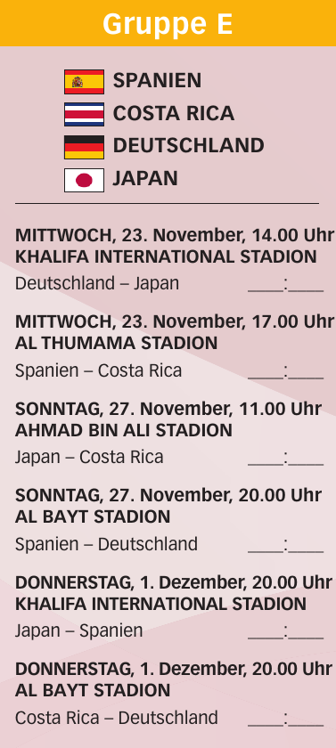 Fußball-Weltmeisterschaft 2022: Tabelle mit den Gruppenspielen und K.O.-Spielen in Katar-8