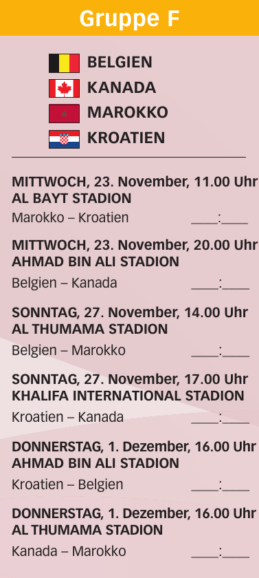 Fußball-Weltmeisterschaft 2022: Tabelle mit den Gruppenspielen und K.O.-Spielen in Katar-9