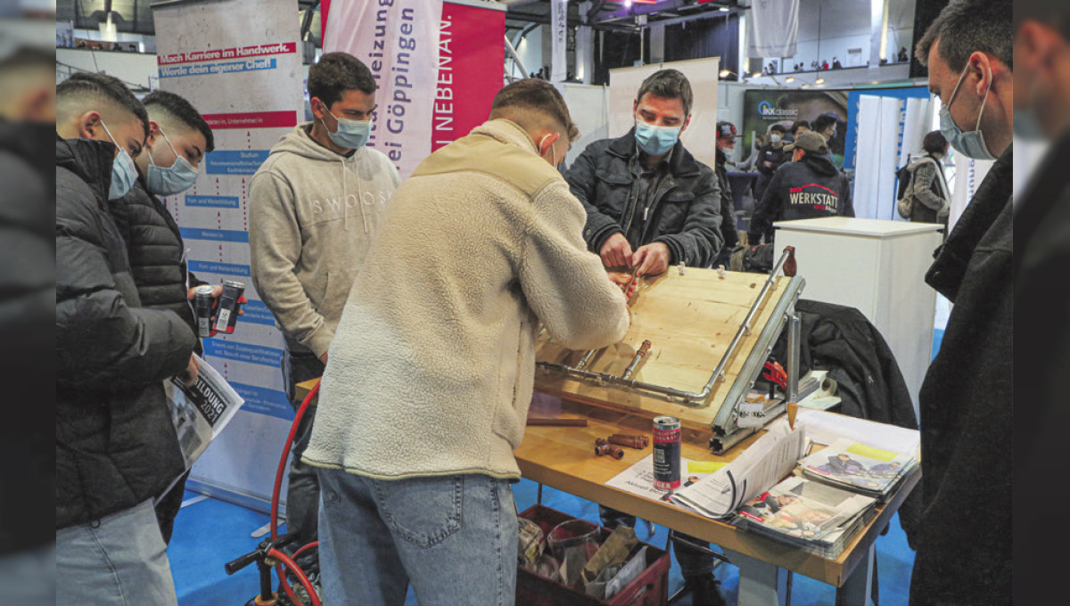 SHK-Handwerk präsentiert sich auf der Bildungsmesse in der Werfthalle in Göppingen 