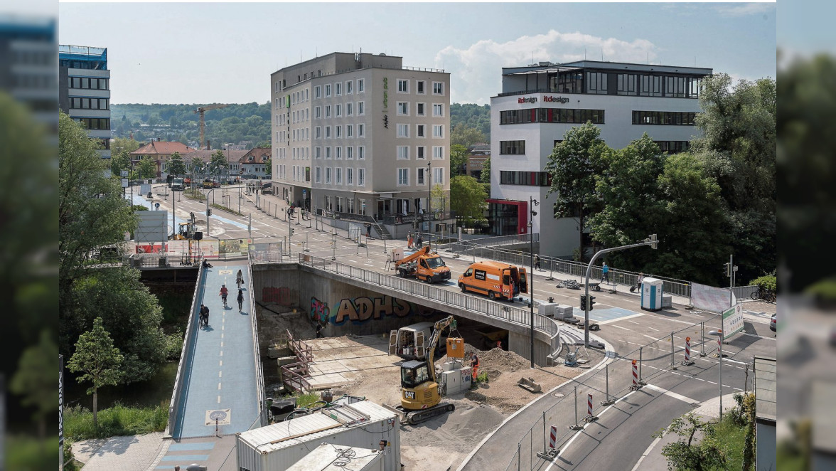 Tübingen: Die Steinlachbrücke ist fertig – und breiter