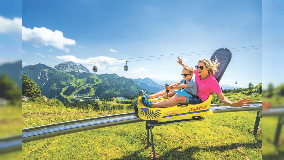 Augenblicke des Glücks auf der Sommerrodelbahn und beim Schnorcheln im kristallklaren Weissensee. Foto: Peter Maier/Austrian Mediahouse