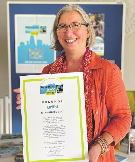 Die Sprecherin der Steuerungsgruppe „Fair Trade Stadt Brühl“, Heike Kragl-Besse, im Interview