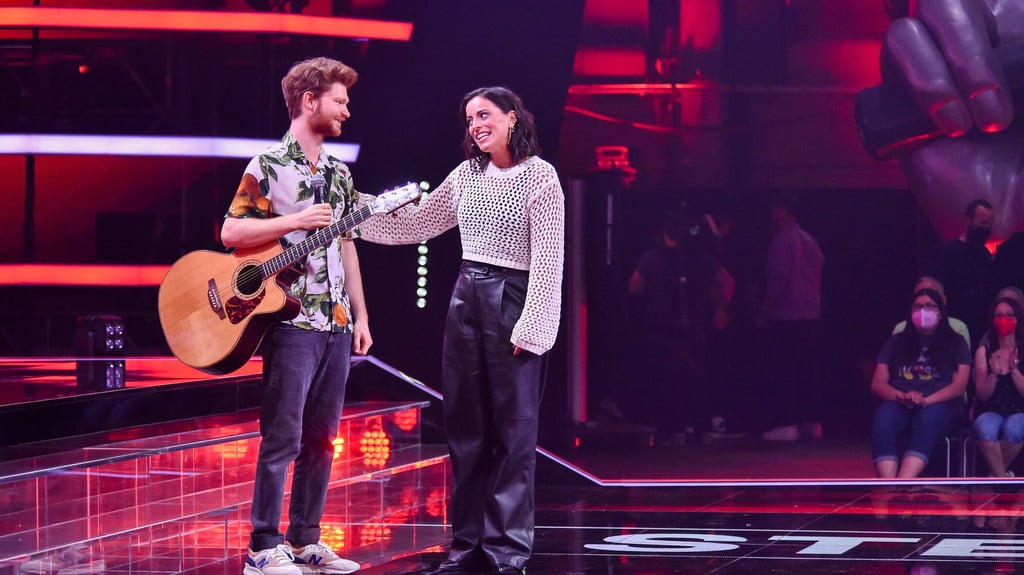 Leander Gronem mit Coach Stefanie Kloß bei "The Voice of Germany".