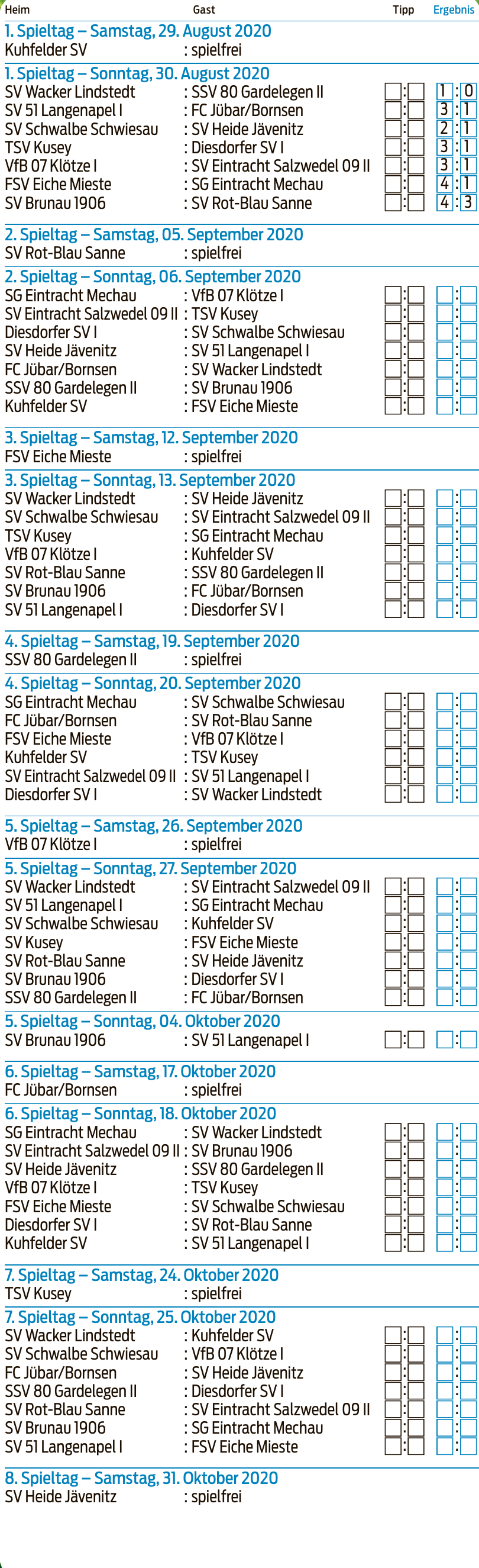 Spielplan der Kreisoberliga Altmark West 2020/21-3