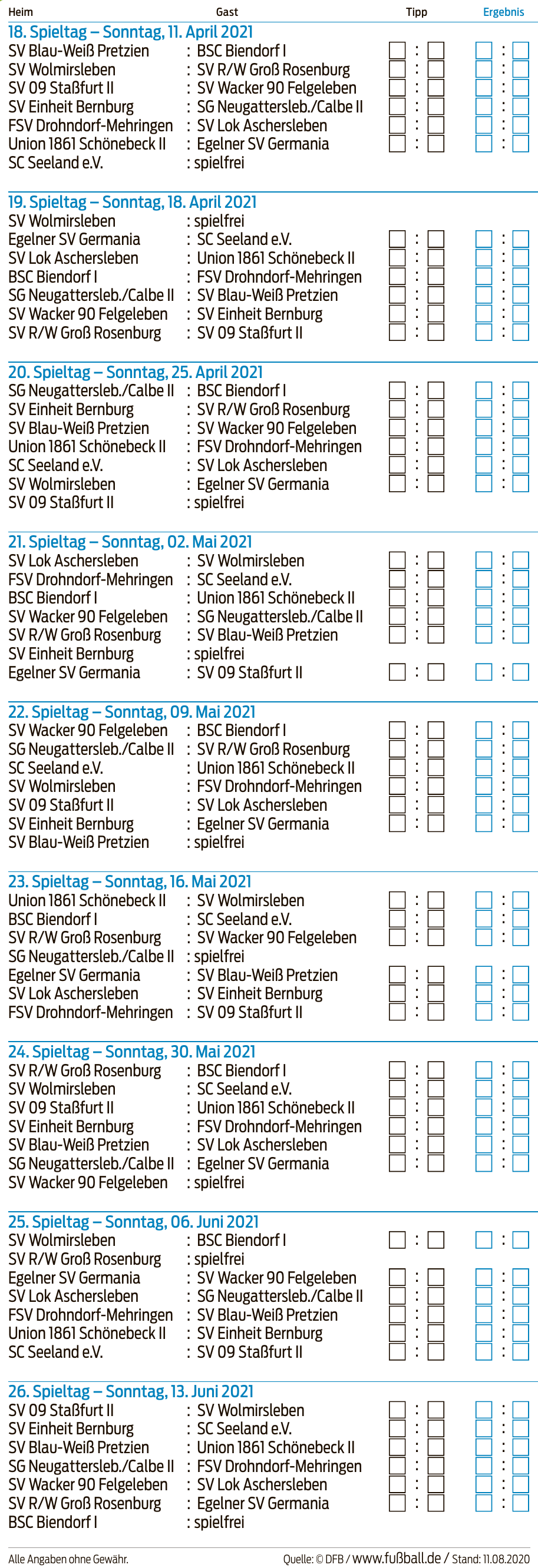 Spielplan der Salzlandliga 2020/21 -5