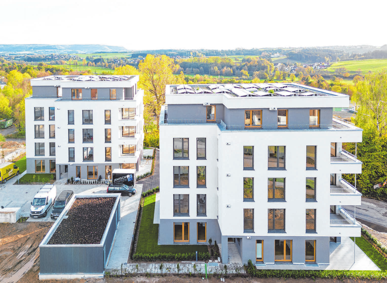 Mehrfamilienhäuser von Brenner+Ebert: Auf dem ehemaligen Bundeswehrgelände in Ellwangen stehen zwei neue Wohnhäuser