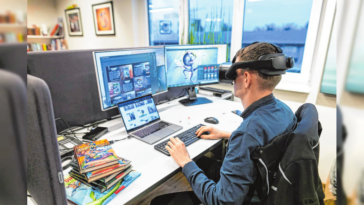 Hier verbinden sich Technik und Kreativität: Die Games-Branche bietet eine große Bandbreite an beruflichen Einsatzmöglichkeiten. BILD: PHILIPP VON DITFURTH/DPA-TMN