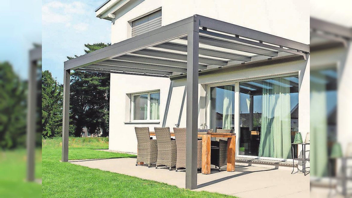 Mit einem Glasdachsystem hält die Firma Hildebrandt Terrassen trocken