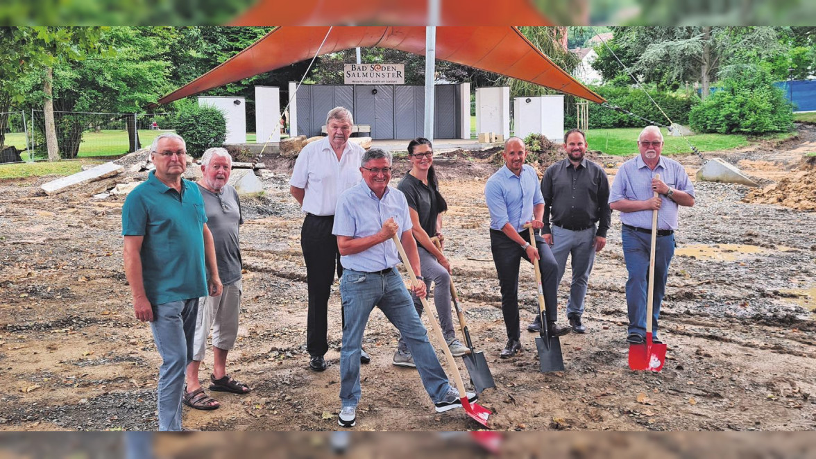 Bauarbeiten am Musikpavillon im Kurpark