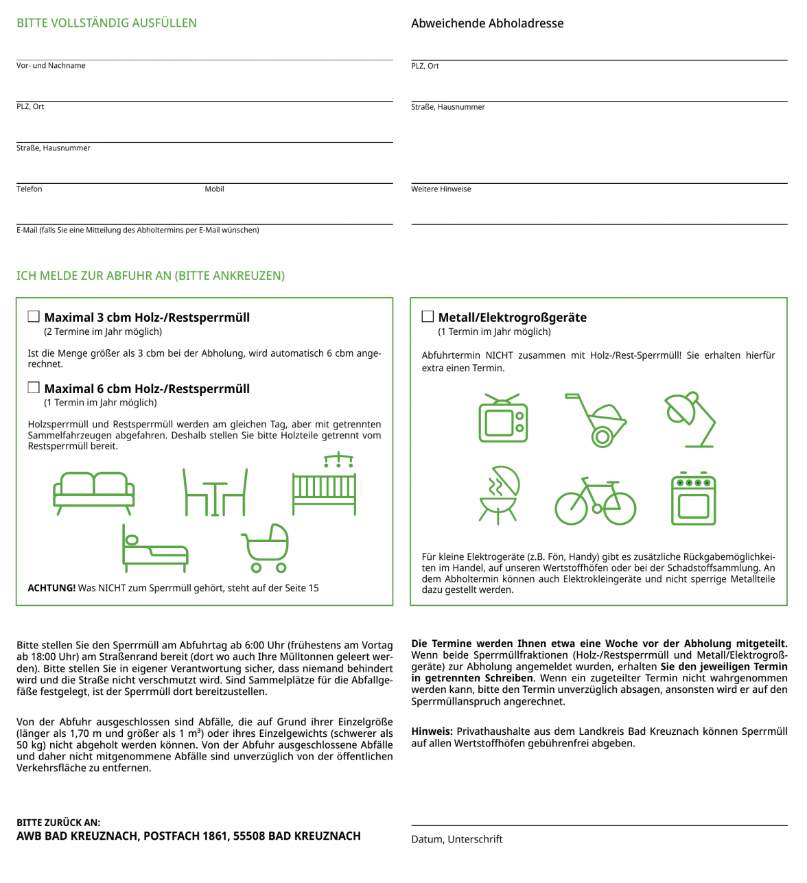 Sperrmüllanmeldung nur für Privathaushalte-2