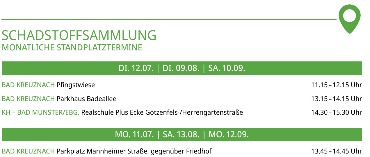 Sammlung von Schadstoffen aus Haushalten vierteljährliche Standplatztermine-4